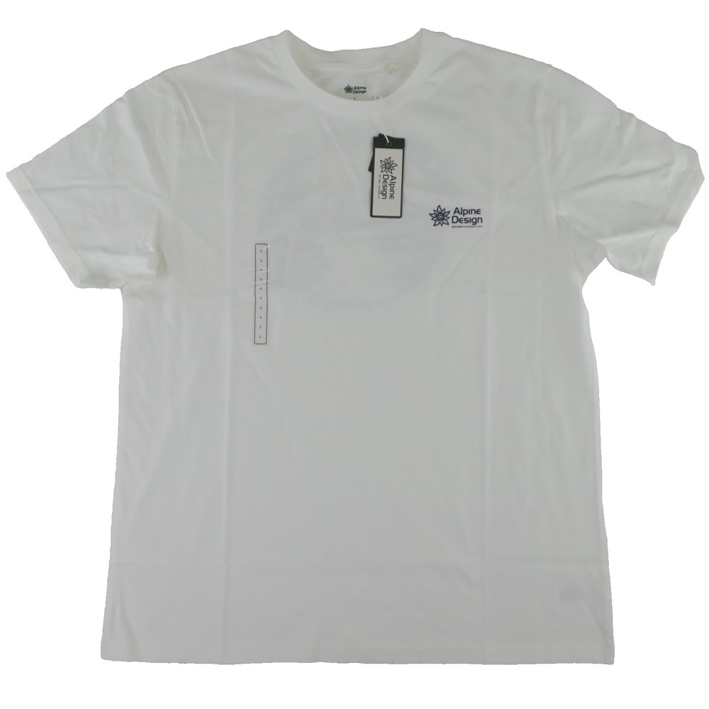 Alpine Design Organic Cotton Rocky‎ Mountains Colorado Mens T Shirt Size L White